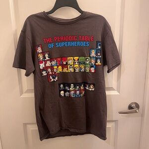 DC Comics Periodic Table of Superpowers Aduly Gray T-Shirt Size Medium
